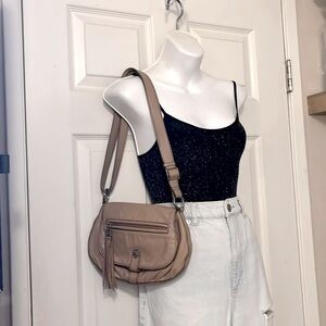 Brighton Soft Pebbled Leather Camel Gold Color Crossbody Shoulder Bag
